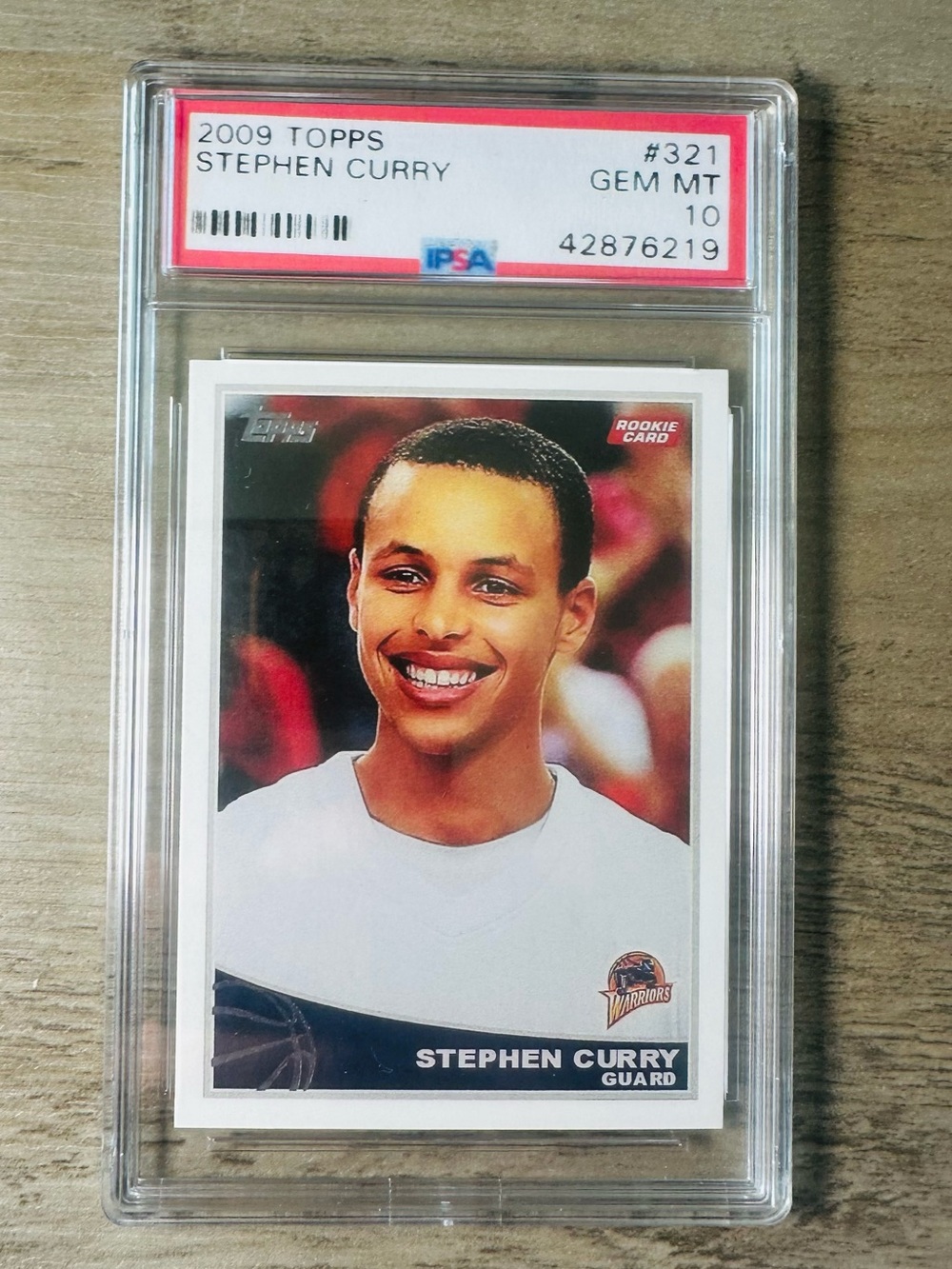 Stephen Curry Rookie Gem Mint 10 2009 Topps #321 Novelty Basketball Card.